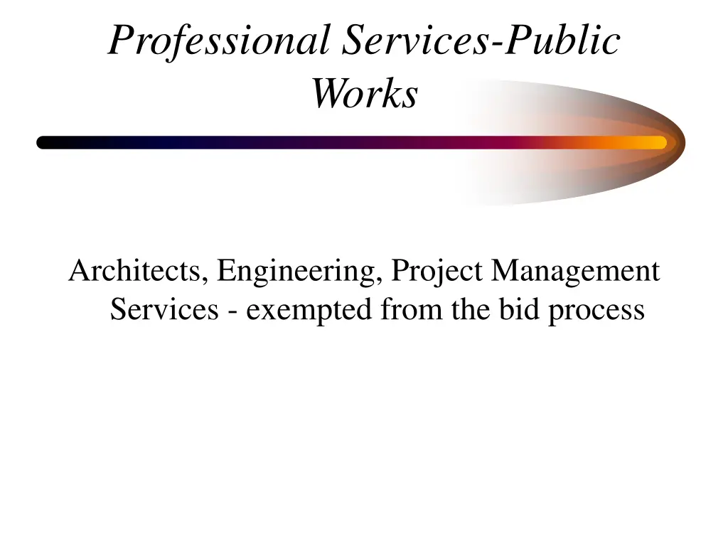 professional services public works