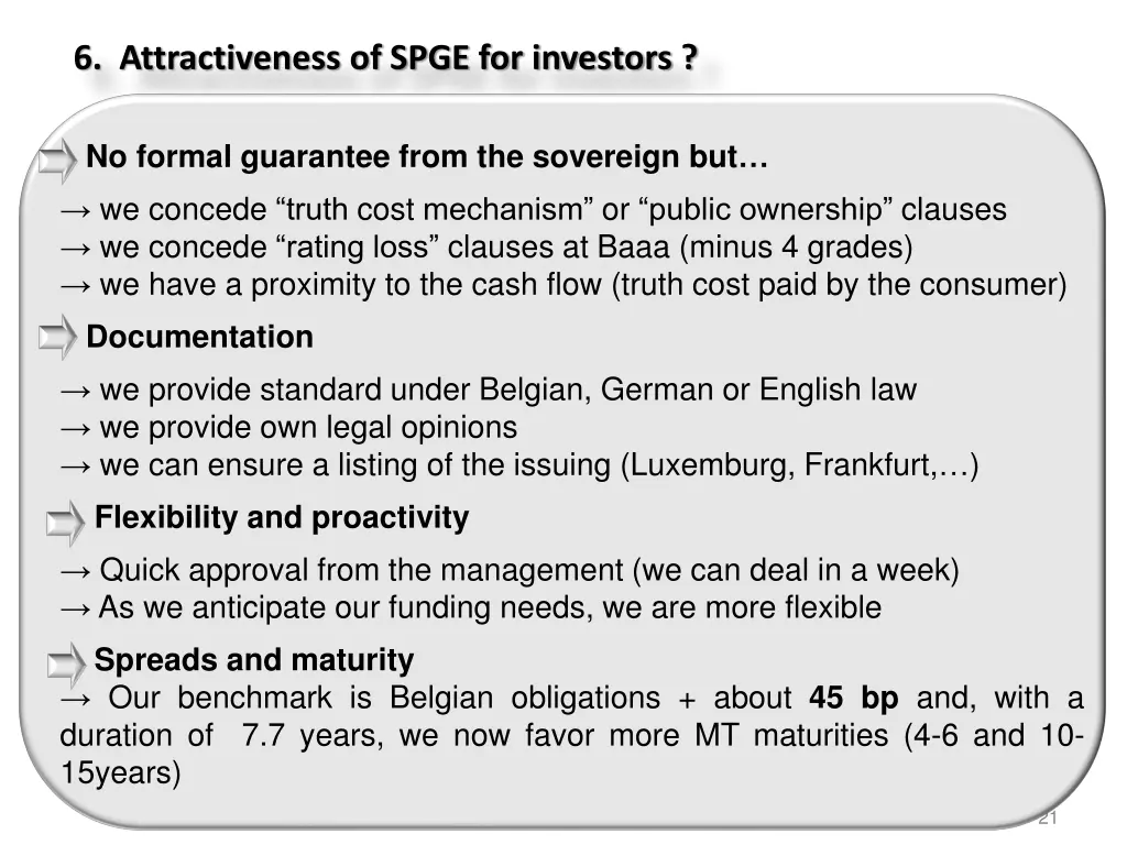 6 attractiveness of spge for investors