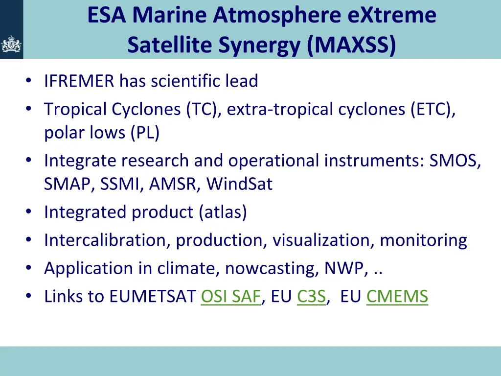 esa marine atmosphere extreme satellite synergy