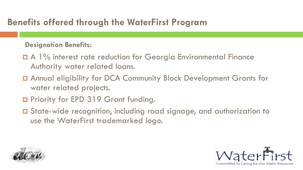 benefits offered through the waterfirst program 2