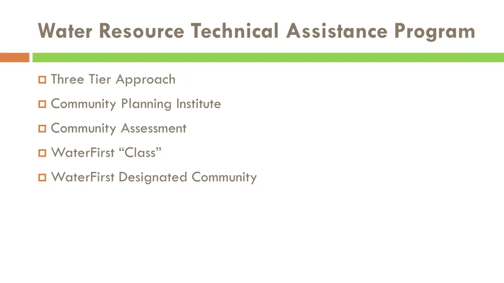 water resource technical assistance program