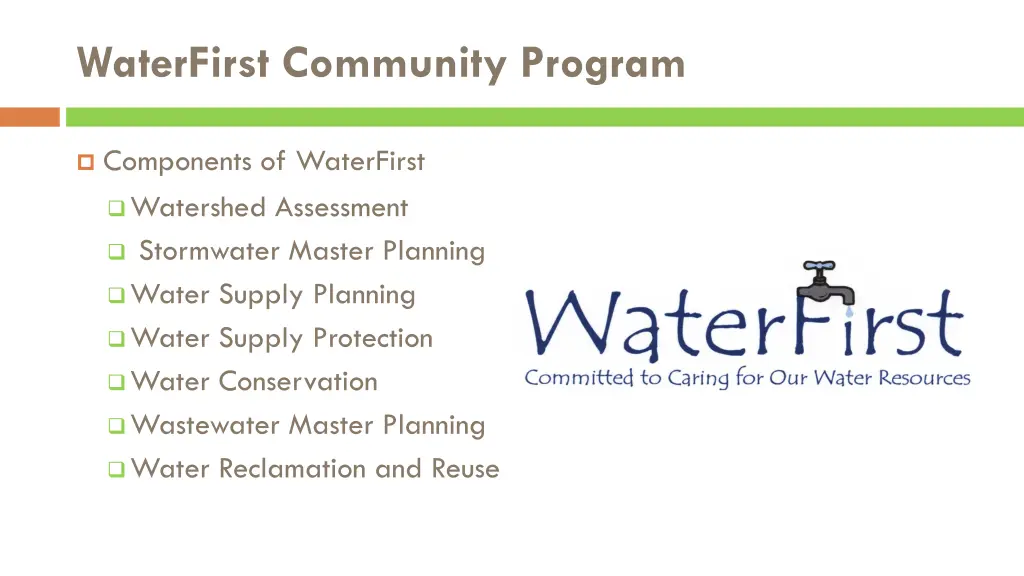 waterfirst community program