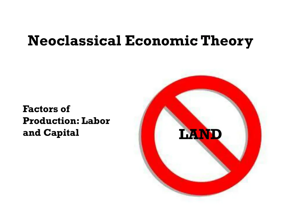 neoclassical economic theory