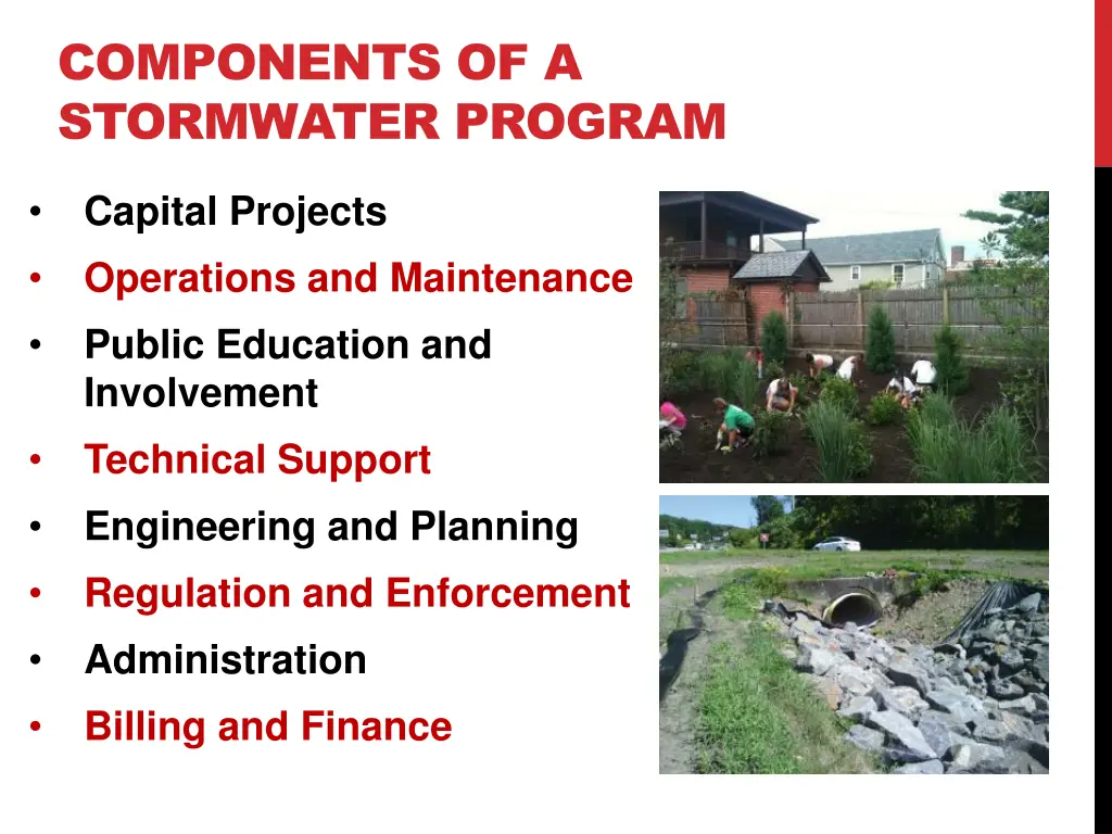 components of a stormwater program