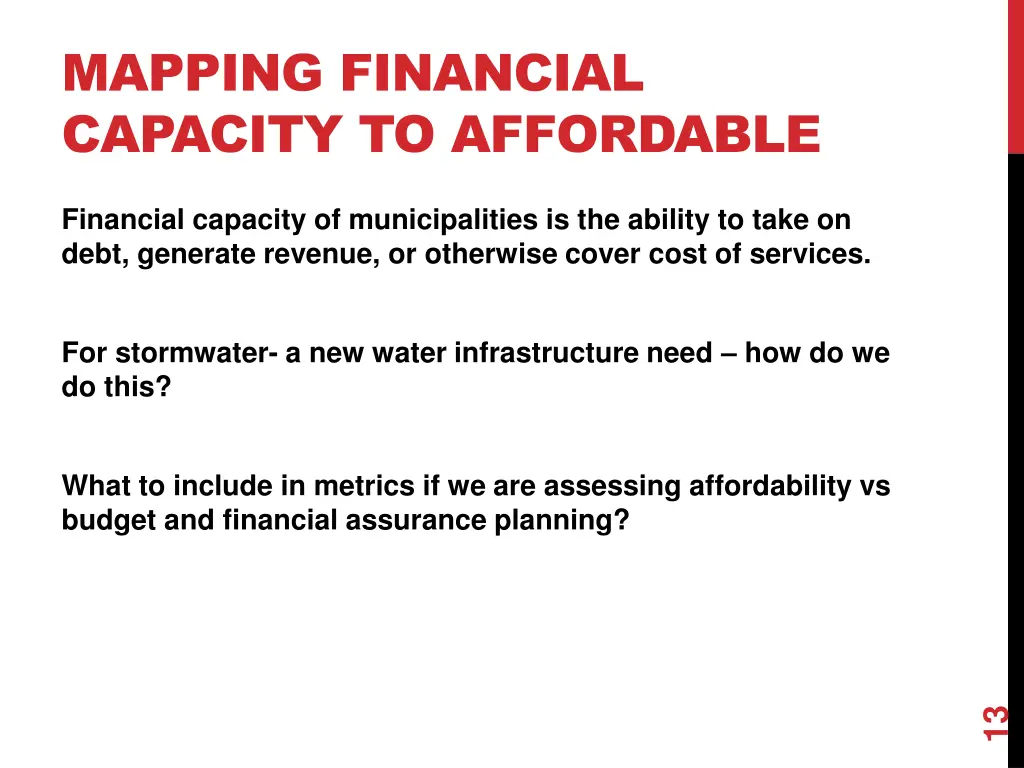 mapping financial capacity to affordable