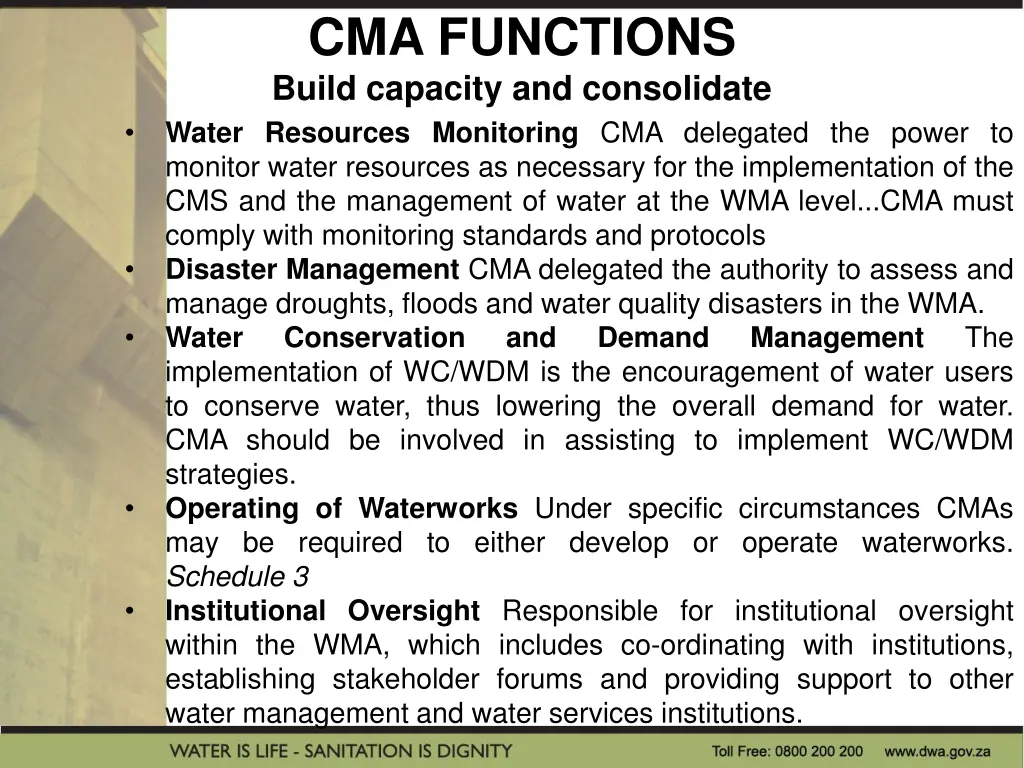 cma functions build capacity and consolidate