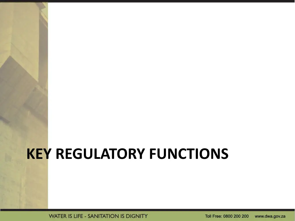 key regulatory functions