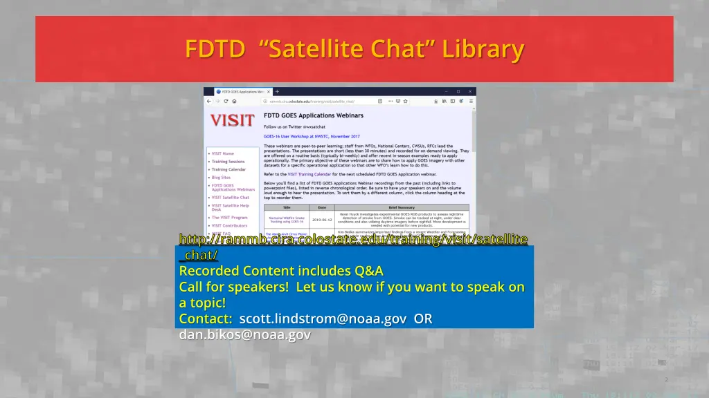 fdtd satellite chat library