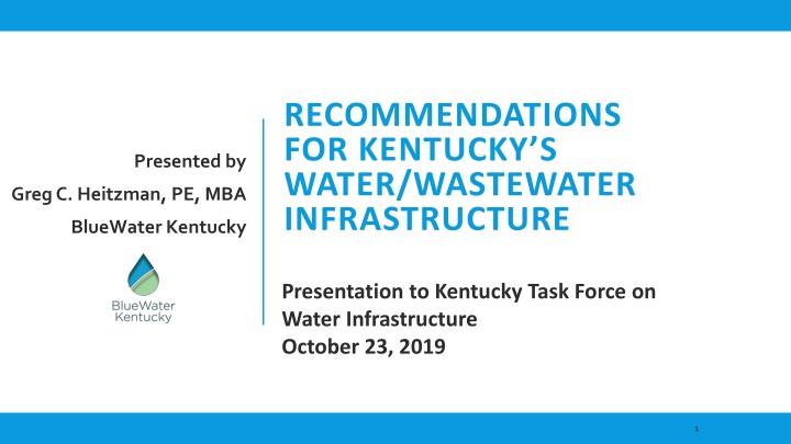 recommendations for kentucky s water wastewater