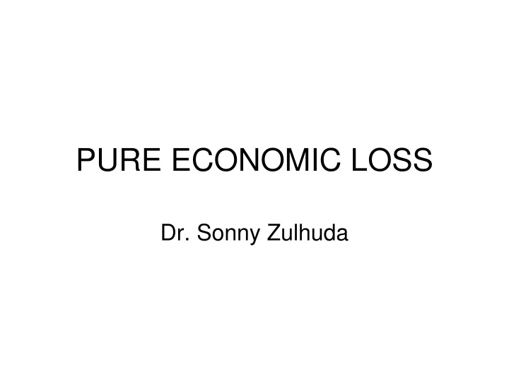 pure economic loss