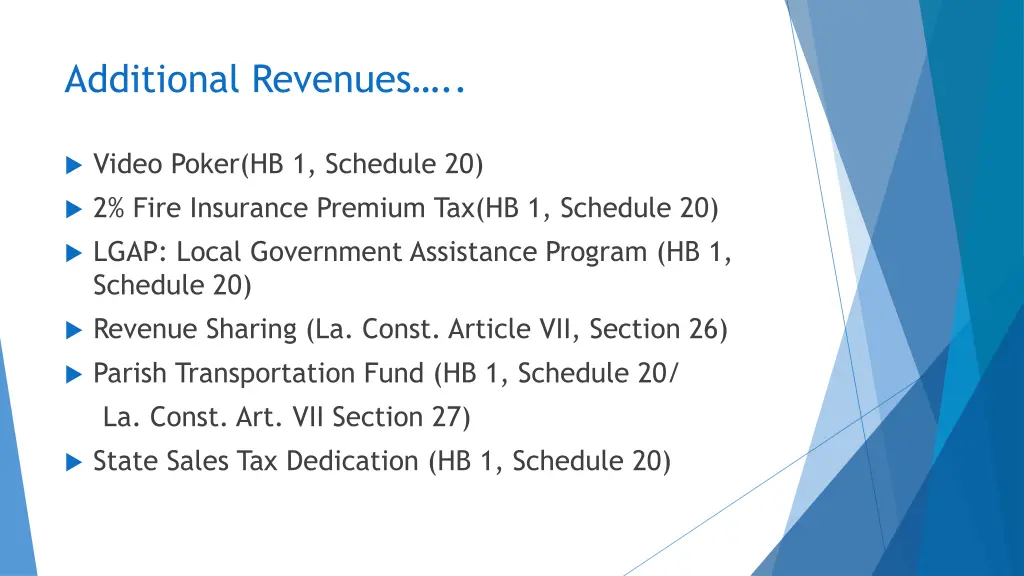 additional revenues