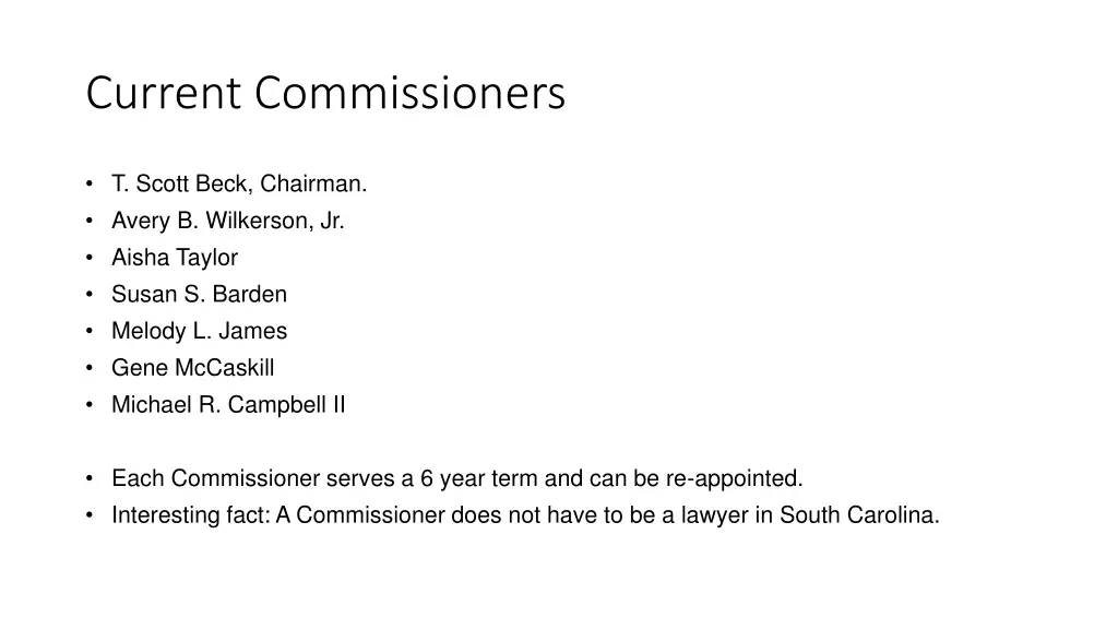 current commissioners