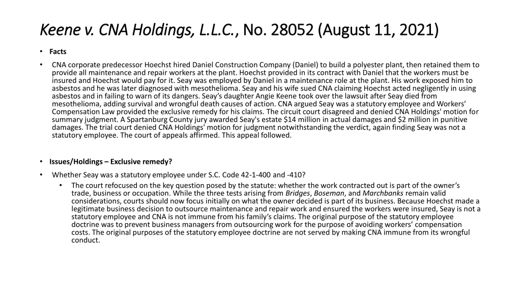 keene v cna holdings l l c keene v cna holdings