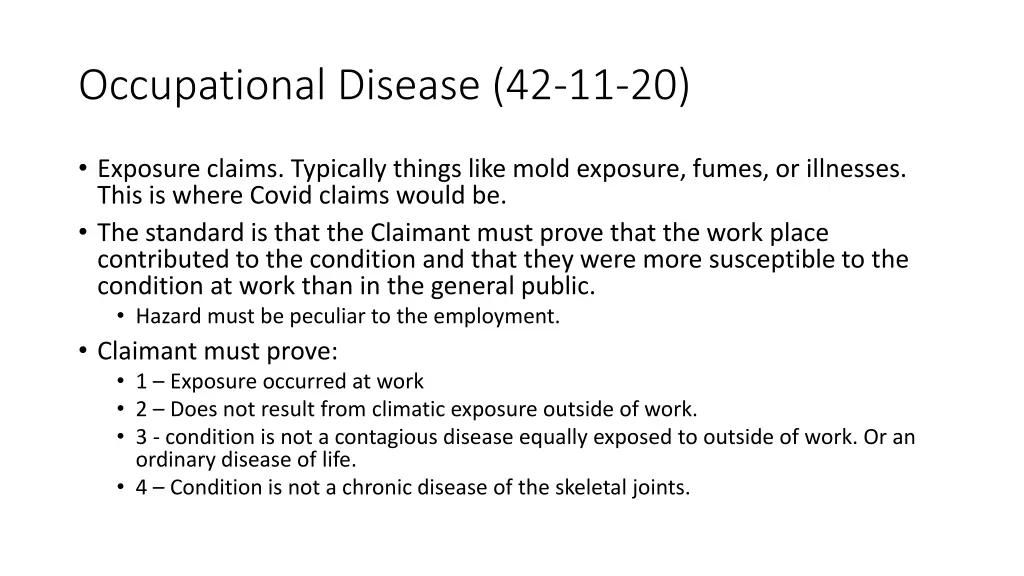 occupational disease 42 11 20