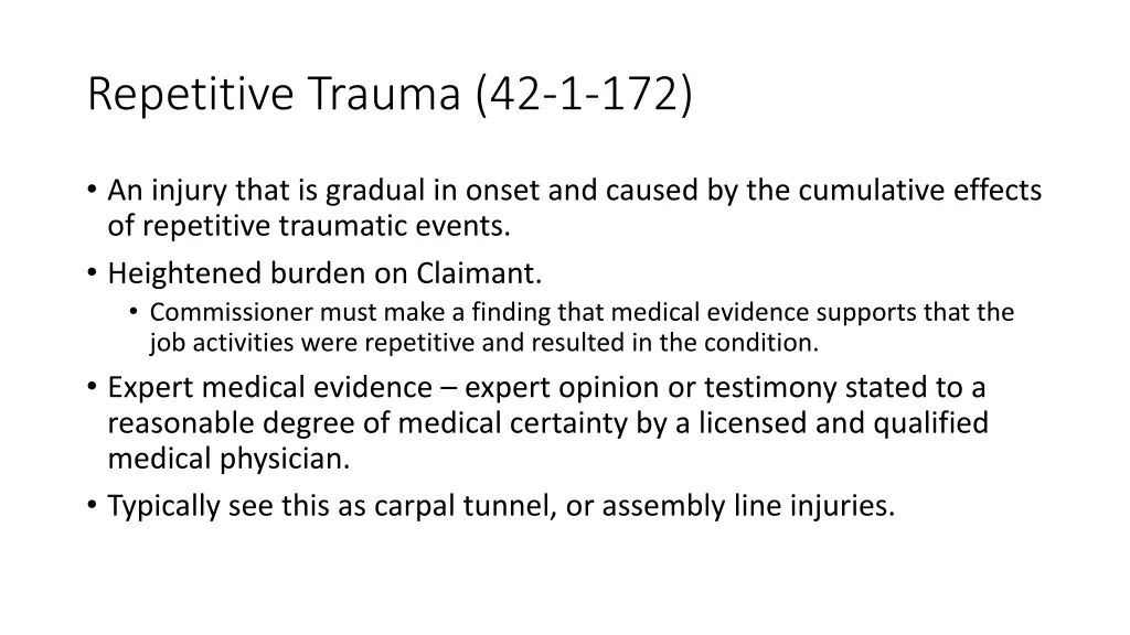 repetitive trauma 42 1 172