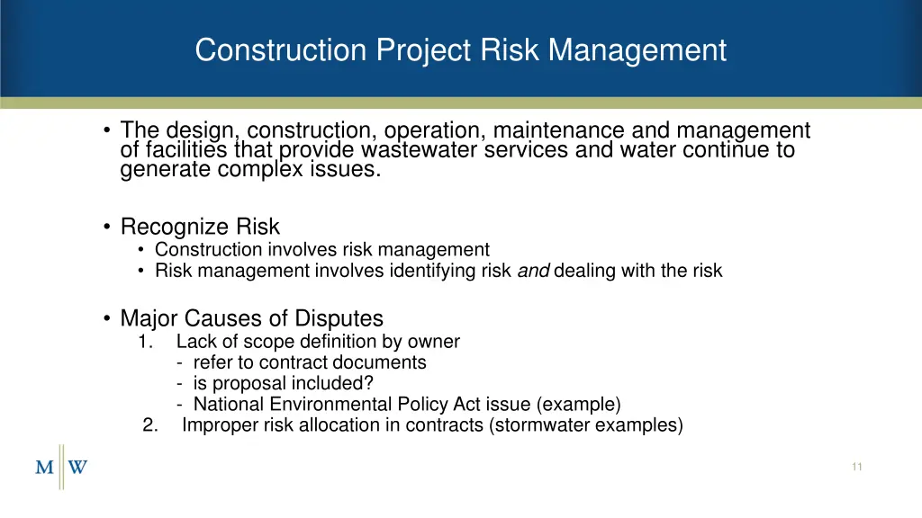 construction project risk management