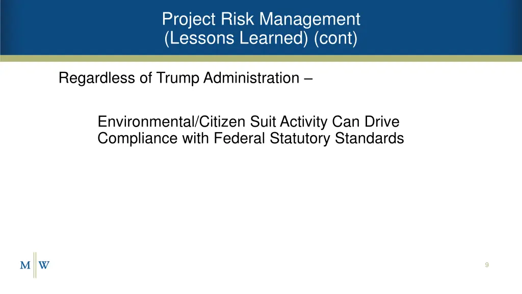 project risk management lessons learned cont