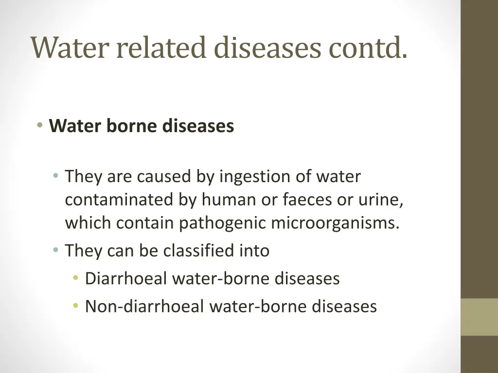 water related diseases contd