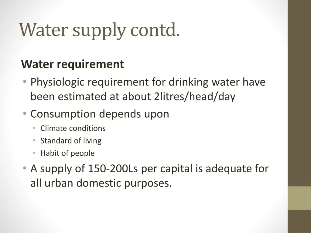 water supply contd 4