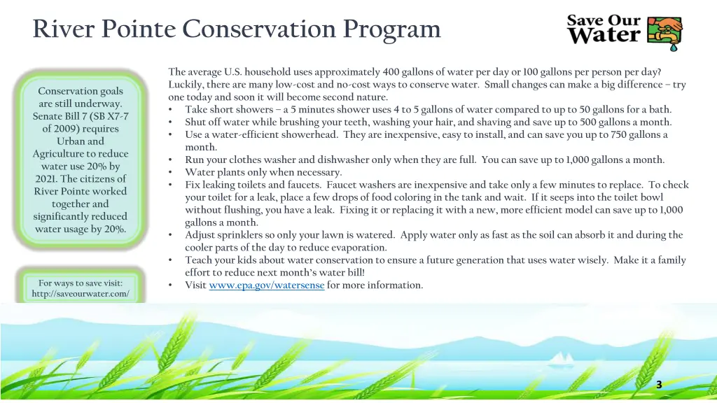 river pointe conservation program