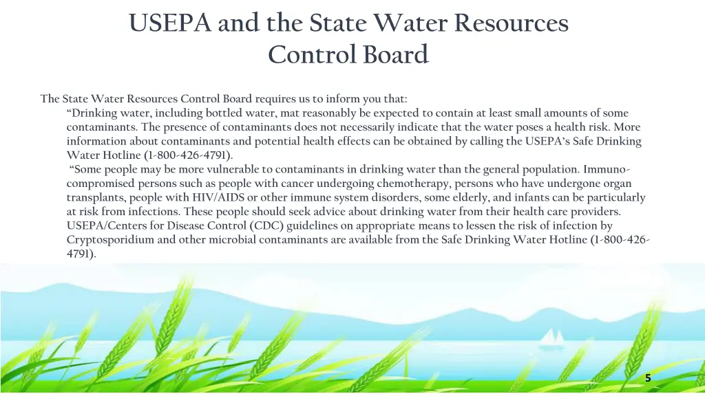 usepa and the state water resources control board