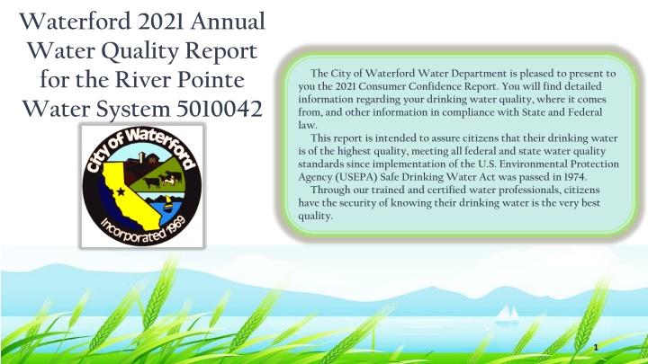 waterford 2021 annual water quality report