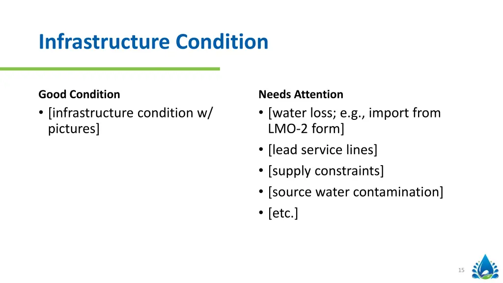 infrastructure condition