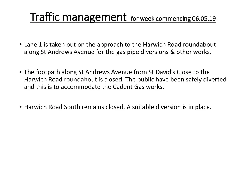 traffic management traffic management for week 1