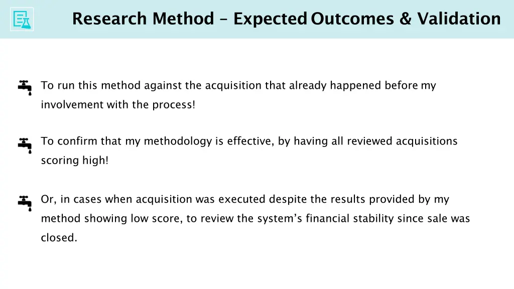 research method expectedoutcomes validation