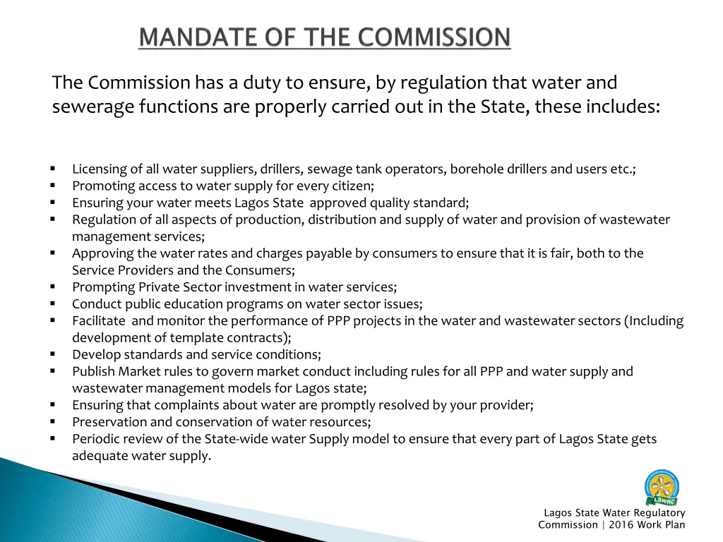 the commission has a duty to ensure by regulation