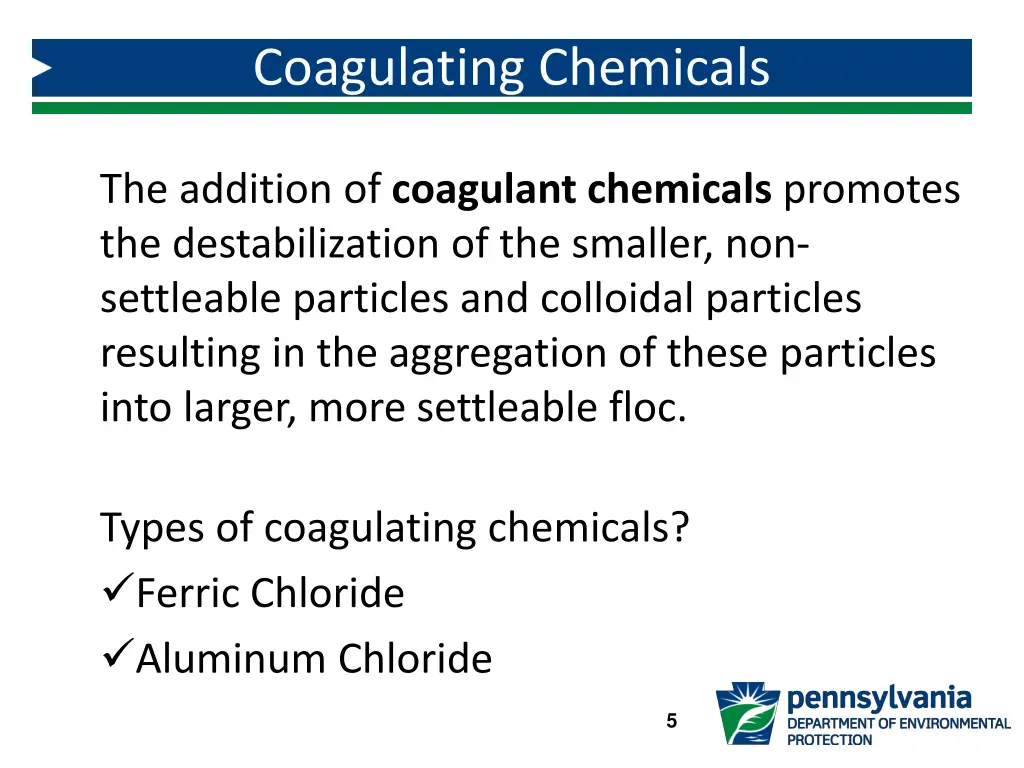 coagulating chemicals