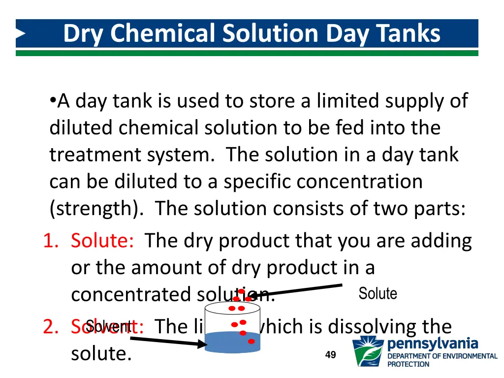 dry chemical solution day tanks