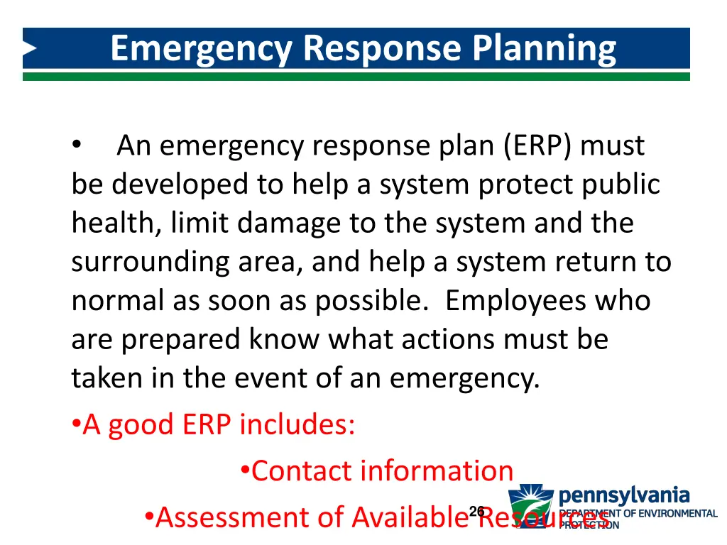 emergency response planning