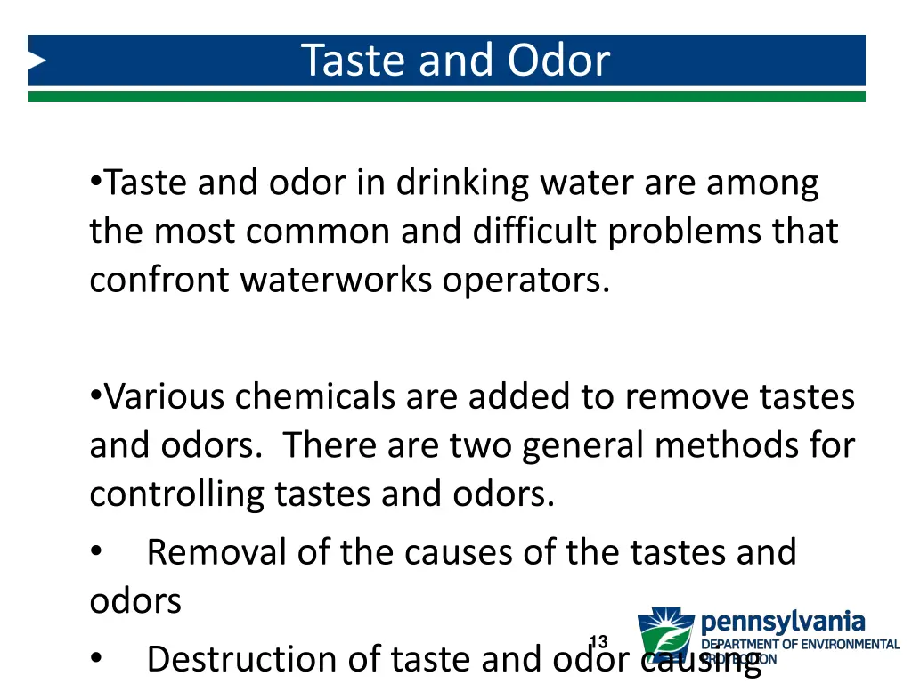 taste and odor