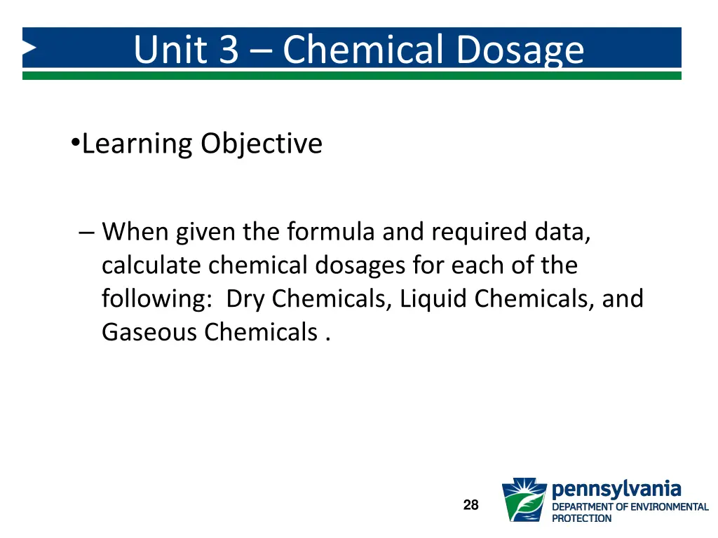 unit 3 chemical dosage calculations