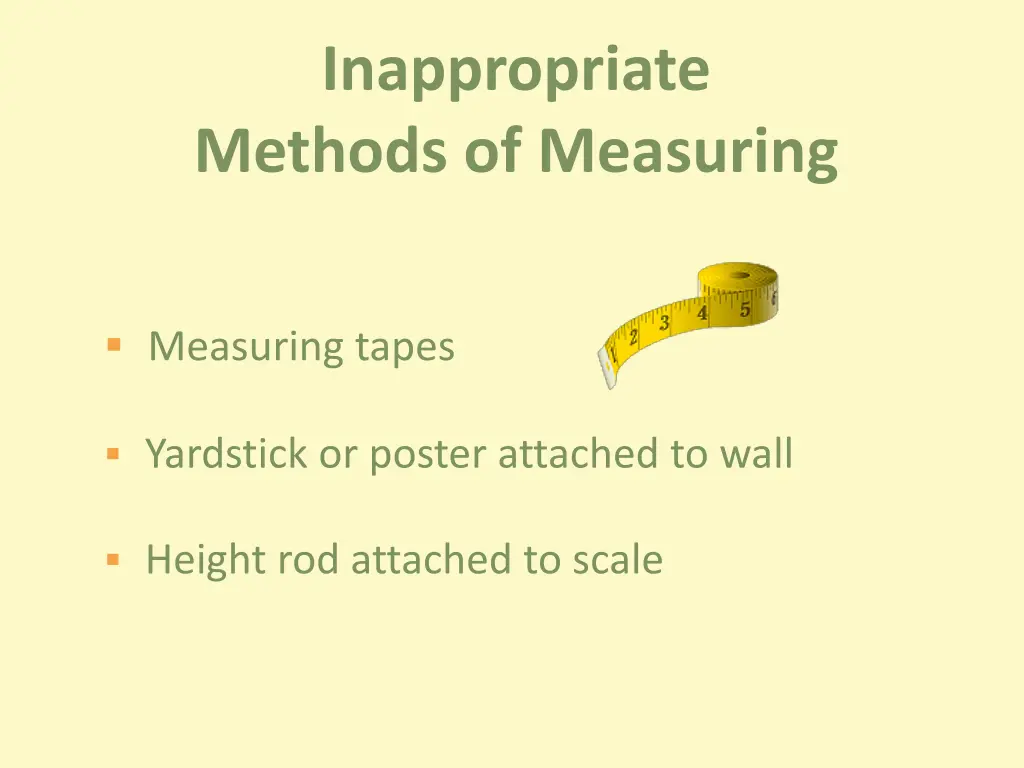 inappropriate methods of measuring 1