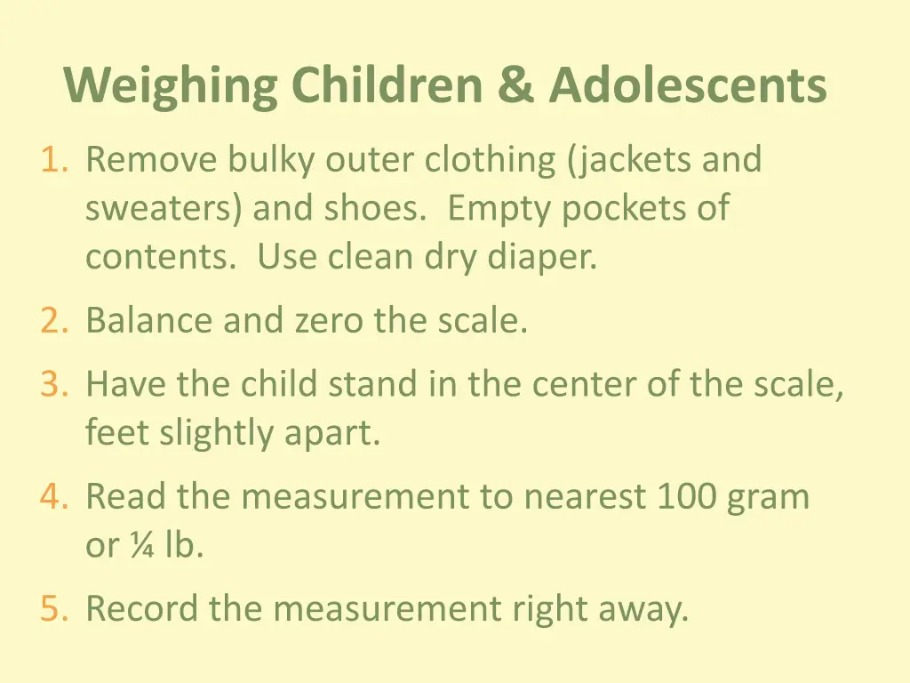 weighing children adolescents 2