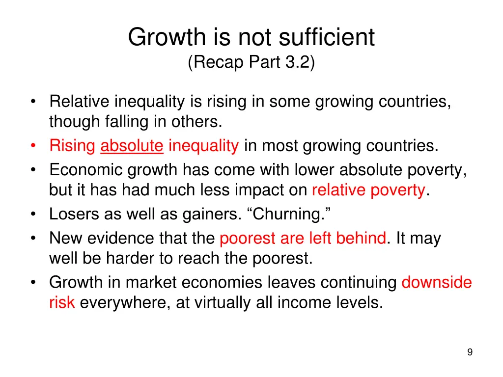 growth is not sufficient recap part 3 2