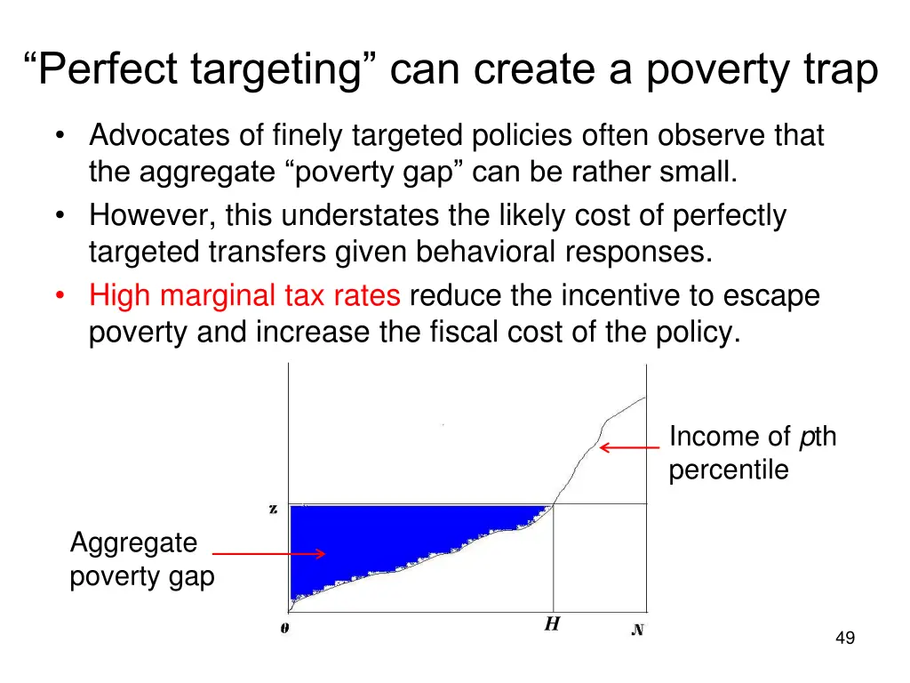 perfect targeting can create a poverty trap