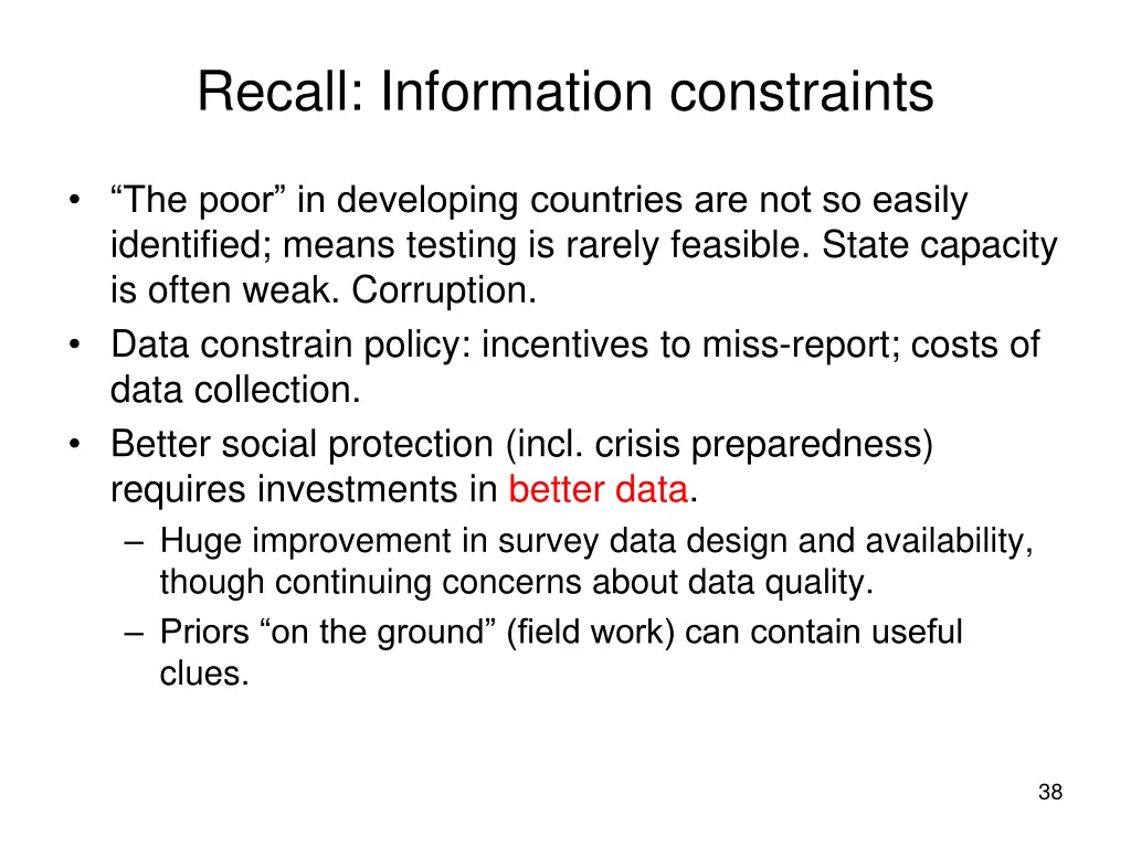 recall information constraints