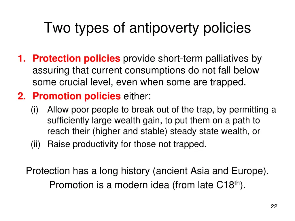 two types of antipoverty policies