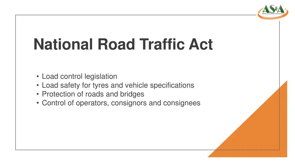 national road traffic act