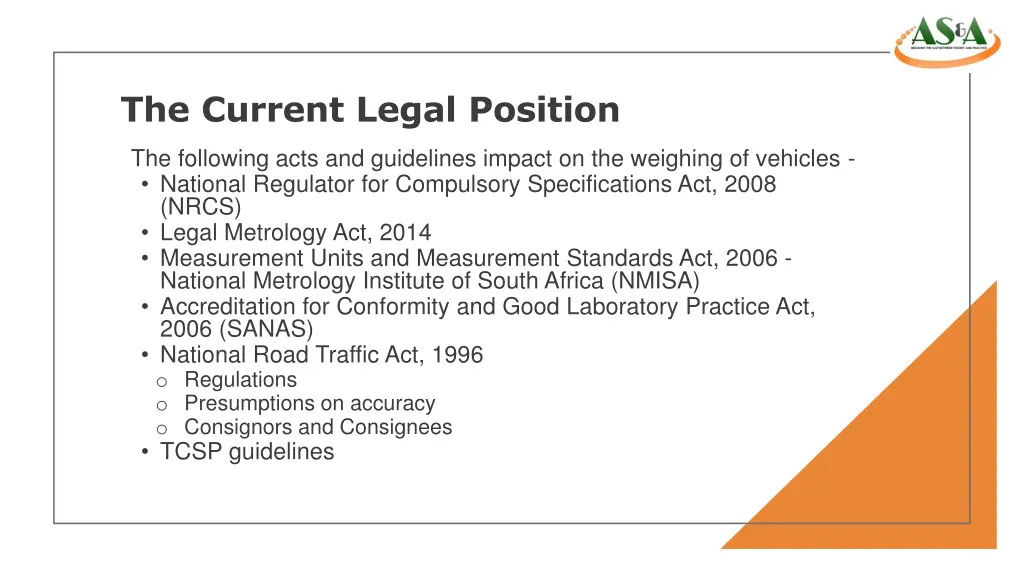 the current legal position 1