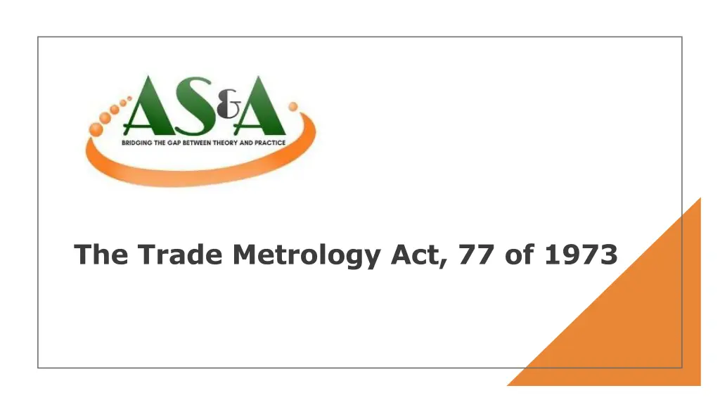 the trade metrology act 77 of 1973