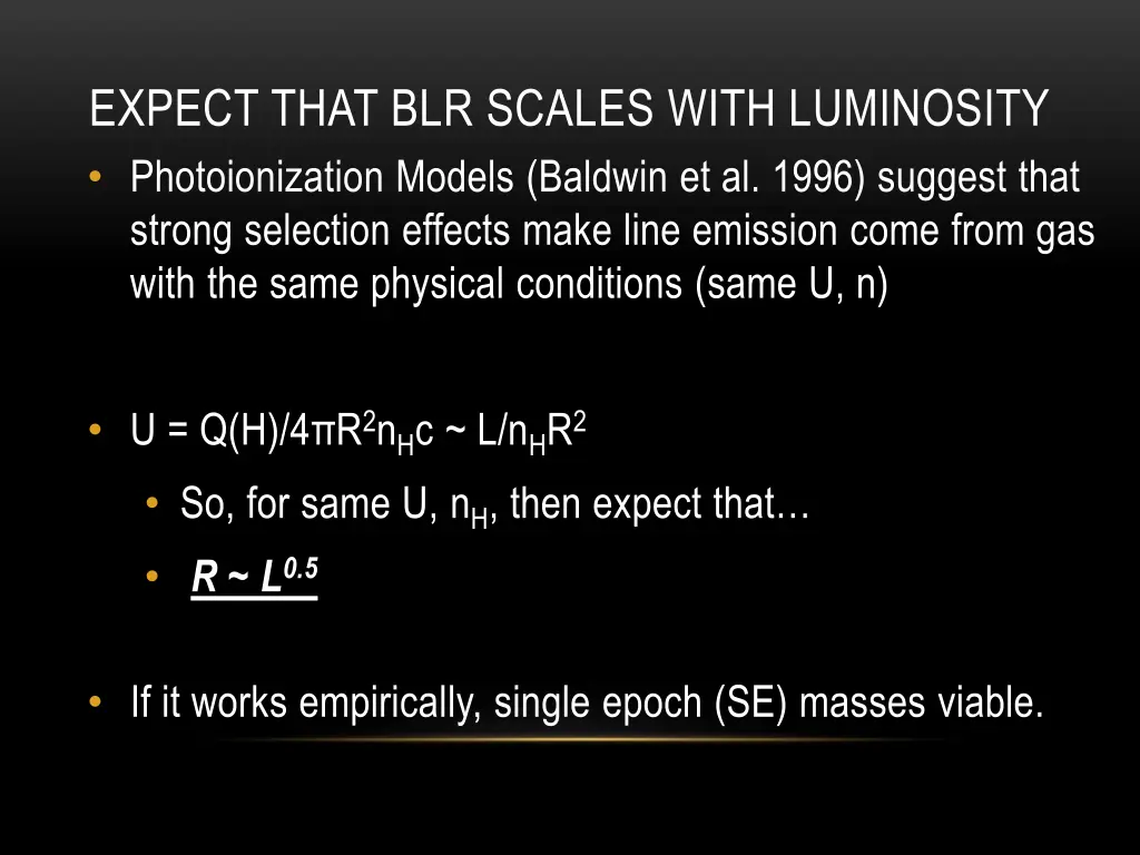 expect that blr scales with luminosity