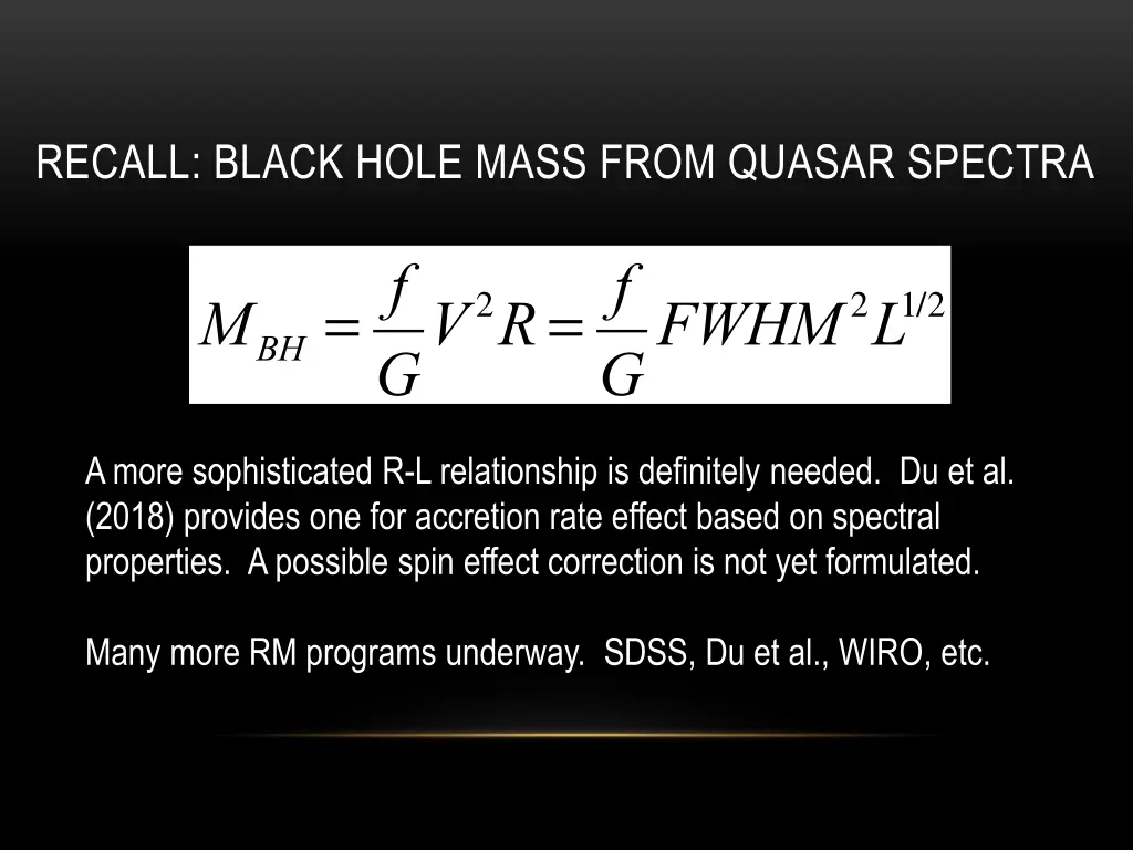 recall black hole mass from quasar spectra