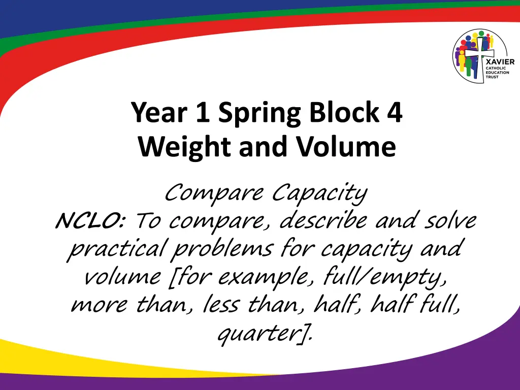 year 1 spring block 4 weight and volume compare