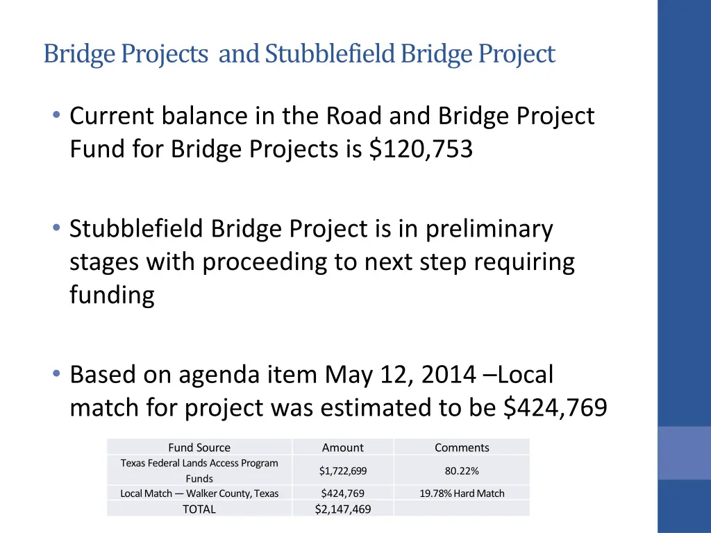 bridge projects and stubblefield bridge project