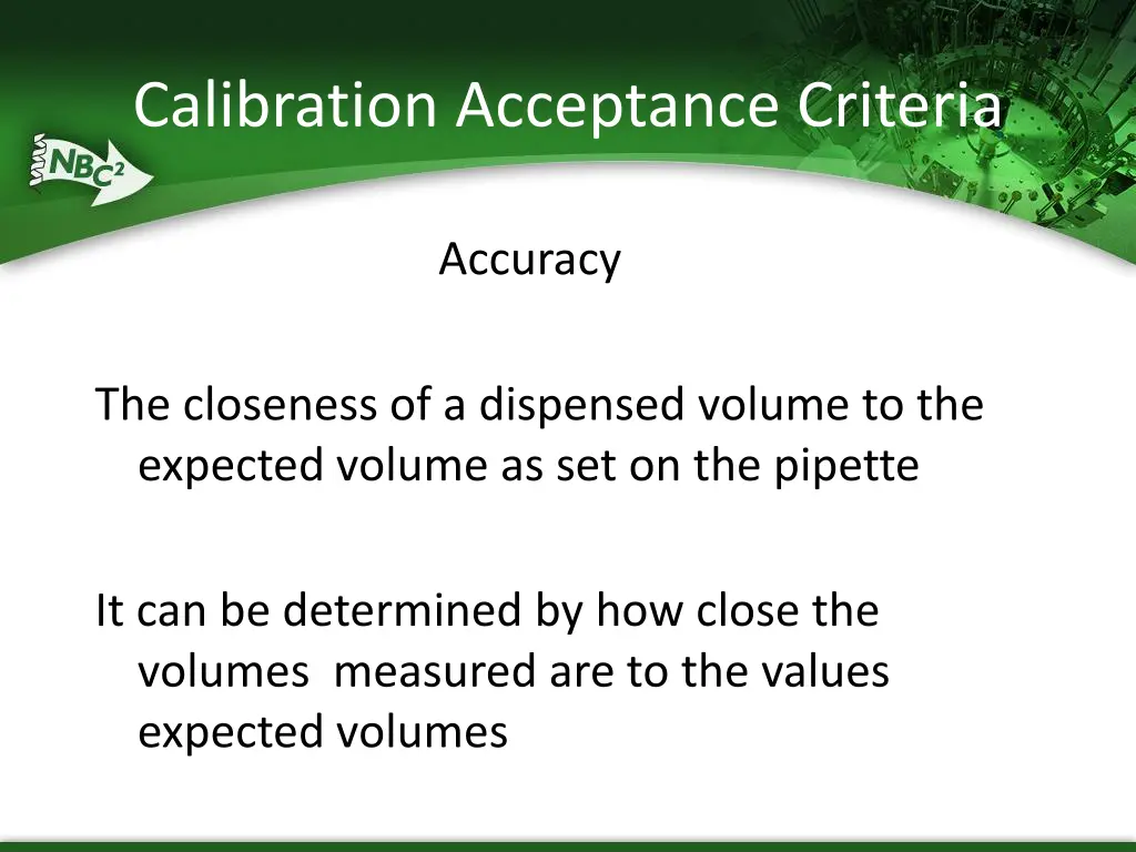 calibration acceptance criteria