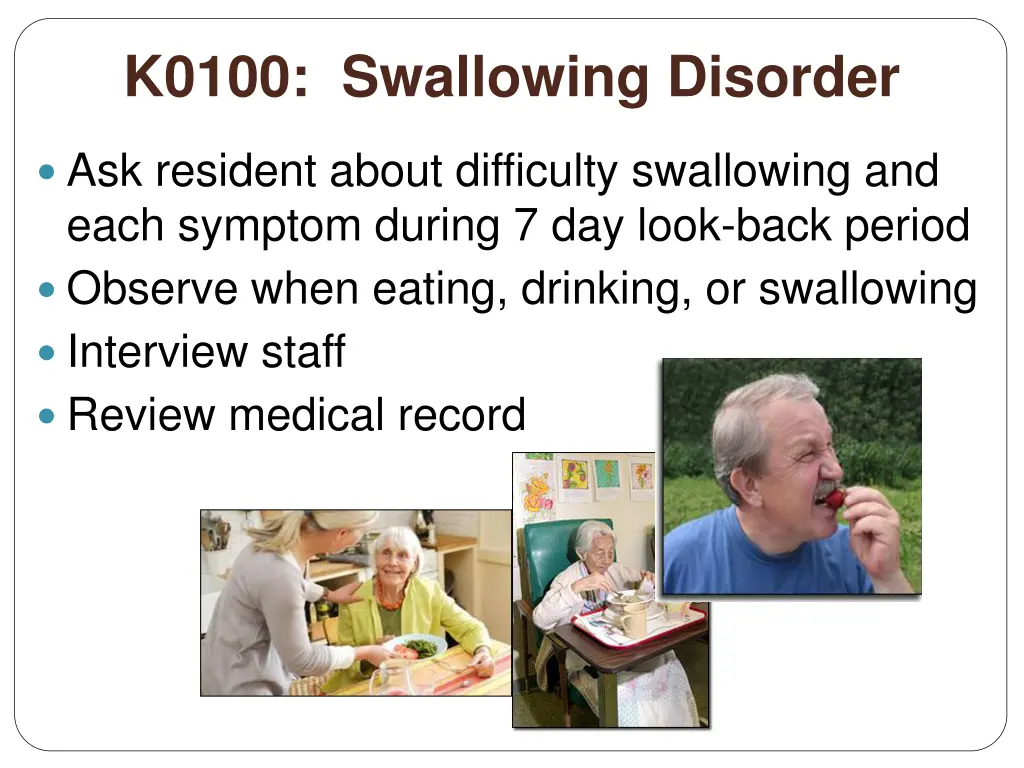 k0100 swallowing disorder